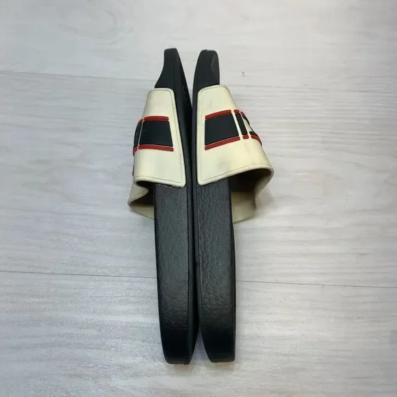 Gucci Pursuit Slide Sandals Women's Size 8 White Black Slip On Casual Shoes - Picture 4 of 12